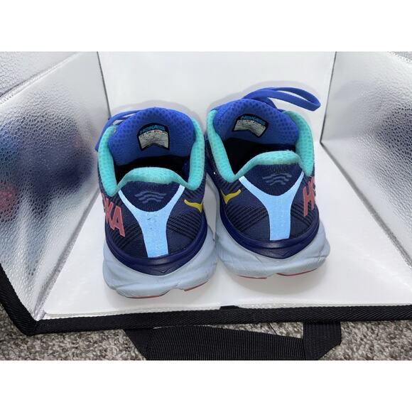 Hoka One One Clifton 9 Size 7.5 Blue Evening Sky Coral Running Athletic Shoes - Picture 4 of 8